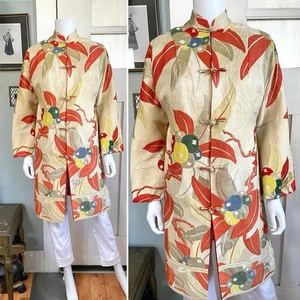 Vintage 50s Small Medium Pauline Lake Royal Hawaiian metallic brocade Jacket - Picture 1 of 12