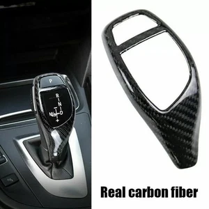 For BMW F30 F20 F10 F15 F25 X5 X3 Real Carbon Fiber Style Gear Shift Knob Cover - Picture 1 of 4