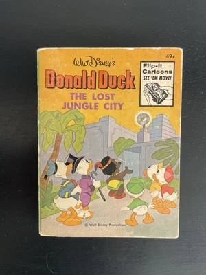 Vintage 1975 Walt Disney Donald Duck THE LOST JUNGLE CITY Flip Page Chunky Book - Image 1 of 4