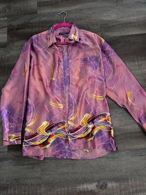 Крокодил рубашка на пуговицах мужской крокодила логотип платье повседневный розовый размер XL - Изображение 1 из 4