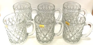 Paul Sebastian Crystal Mugs ~12 oz~ Set of 6 Vintage Lead Crystal Glass Mugs EUC - Picture 1 of 8