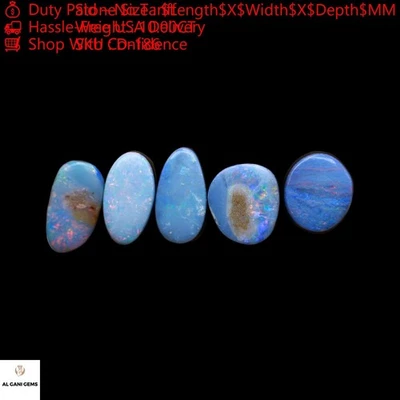 5 Pcs 10.00 Cts Lab-Created Mix Doublet Opal Cabochon Lot 7X8X3 mm TO 5X10X3 mm - Image 1 of 4