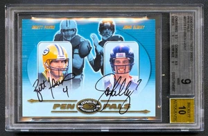 BRETT FAVRE + JOHN ELWAY 1999 DONRUSS PREFERRED PEN PALS DUAL AUTO /40 BGS 9/10 - Picture 1 of 2
