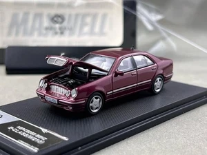AL Maxwell 1:64 Wine Red E320 W210 Classic Sedan Sport Model Diecast Collect Car - Picture 1 of 11