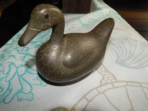 Beautiful RARE Brass Duck Trinket Box Marked Hong Kong 5 3/4" L,4" H,3" W Ex. Cd - Picture 1 of 7
