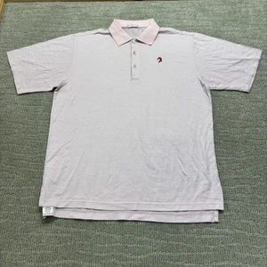 Peter Millar Poloshirt Herren Large Rosa Mikrostreifen Baumwolle Piraten Logo Golf - Bild 1 von 9