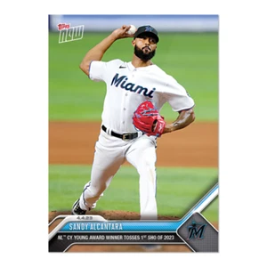 Sandy Alcantara - 2023 MLB TOPPS NOW Card 46 - NL Cy Young Winner 1st SHO - Picture 1 of 2