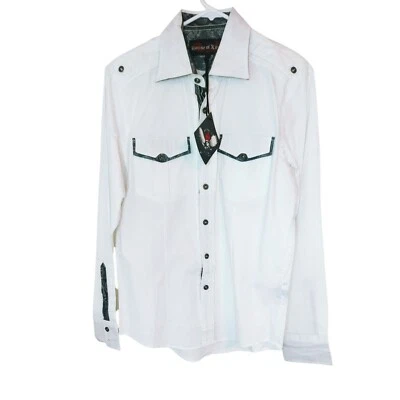 House of Lords Mens White Shirt Small Button Up Long Sleeve Casual - Image 1 of 4