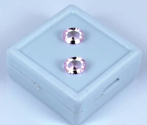 Coppia pietre preziose spinello rosa birmano taglio ovale 2,65 ct certificato naturale DB11 - Foto 1 di 9