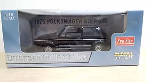 1/18 Sun Star 1976 Volkswagen GOLF GTI BLACK diecast car model MINT - Picture 1 of 2