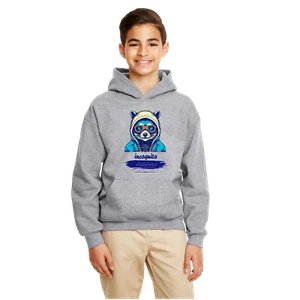 Unleash the Hero Within: Youth Incognito Superhero Hoodie in Gray and Blue - Picture 1 of 4