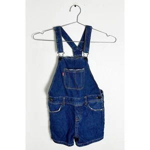 Levi's Girl's Blue Shortall Overall Shorts Blue sz M  - Picture 1 of 6