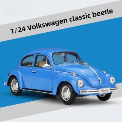 1:24 Scale Volkswagen Classic Beetle Blue Metal Car Model Toys Ornament GIFT - Image 1 of 3