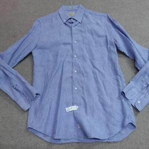 J.Crew Shirt Small Blue 100% Linen Baird McNutt Slim - Picture 1 of 6