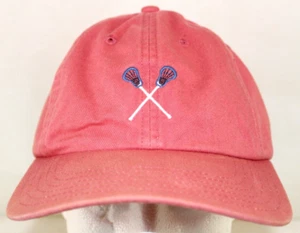 Vineyard Vines Adult Pink Salmon Lacrosse Strapback Hat Baseball Cap Embroidered - Picture 1 of 11