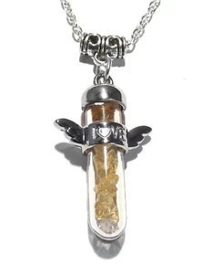 Crystal Citrine Healing Love Guardian Angel Wing Pendant Box & Chain ~ Abundance - Picture 1 of 1