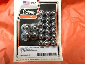 CHROME PLATED HIGH CROWN ROCKER BOX ACORN NUT SHOVELHEAD 66-84 - Picture 1 of 2