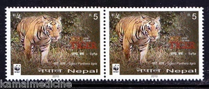 Nepal 2010 pareja MNH, WWF, tigre, animales salvajes - Imagen 1 de 1