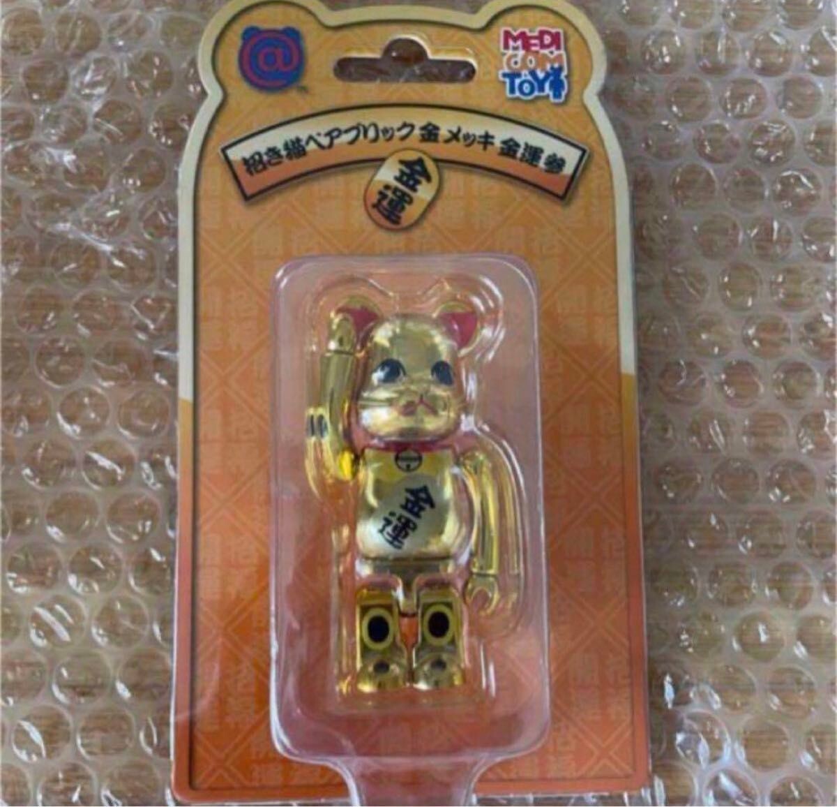 MEDICOM TOY BEARBRICK BE@RBRICK Lucky Cat Maneki Neko Gold