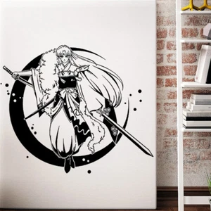 InuYasha Anime Manga Wandtattoo Wandaufkleber Wandsticker Wanddekos Schwarz - Picture 1 of 3