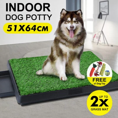 Indoor Dog Pet Potty Training Portable Toilet Large Loo Pad Tray 1 / 2 Grass Mat - image 1 of 4