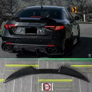 Real Carbon Fiber Rear Trunk Lip Spoiler Wing For Alfa Romeo Giulia 2017-2024 - Foto 1 di 16