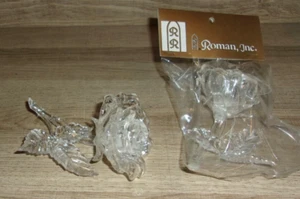 Vintage Roman Inc Clear Acrylic Rose Ornament 5" - New Old Stock - Picture 1 of 4