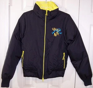 NWT Request NYC Ladies Embellished Black & Yellow Down Jacket Coat, Medium, $150 - Picture 1 of 8