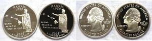 2008-S Hawaii Statehood Quarter Silver & Clad Proofs 2 Coin Set - Picture 1 of 3
