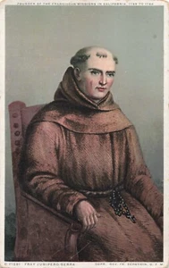 Postal vintage de Fray Junípero Serra, fundador de misiones franciscanas - Imagen 1 de 2