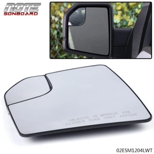 MIRROR GLASS WITH SPOTTER DRIVER SIDE LEFT LH FIT FOR FORD F150 PICKUP TRUCK NEW - Picture 1 of 12