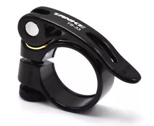 BLACK BIKE SEAT POST CLAMP 31.8MM QUICK RELEASE ALLOY FIXTURE MTB ROAD - Picture 1 of 7