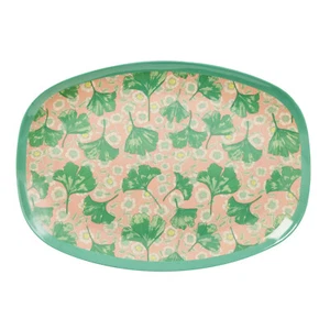 RICE: Rechteckiger Teller aus Melamin, Leaves & Flowers Print, MELPL-LEFL 30 cm - Bild 1 von 1