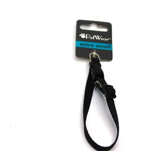 NEW PetWear XS Extra Small Black Dog/Cat Collar 1/4" x 6-9" Adjustable Nylon - Picture 1 of 3