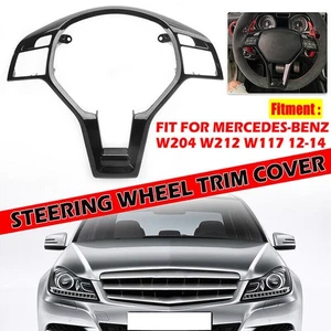 For Mercedes Benz W176 W204 W212 2012~14 A Steering Wheel Cover Trim Gloss BLACK - Picture 1 of 7