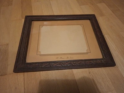 Ancien Cadre XIXème en bois  sculpté 41 X 33 cm pour photo 33,5 X 25,5 cm - Photo 1/4