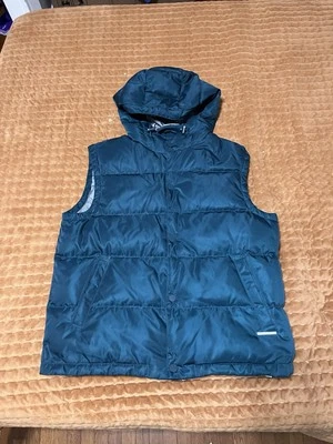 Armani Exchange Puffer Vest Hooded Teal Men’s Size Large - Image 1 of 4
