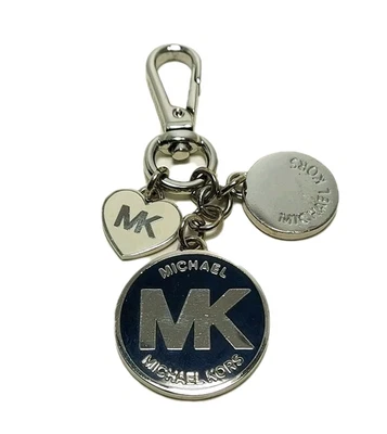 Michael Kors Tono Plata Llavero Dije MK Logo Circular Bolso Dije VERDE BLANCO Foto 1 de 4