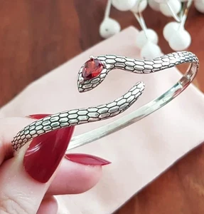 EDLE Armband 925 SILBER massiv Armkette SCHLANGEN ARMREIF Armzange Zirkonia Ring - Bild 1 von 5