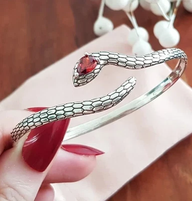 EDLE Armband 925 SILBER massiv Armkette SCHLANGEN ARMREIF Armzange Zirkonia Ring - Bild 1 von 4