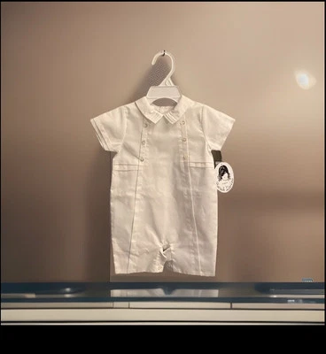 Chicos Nuevo con Etiquetas Sarah Louise Body Completamente Forrado Conjunto Blanco Plisado 3 Meses Foto 1 de 4