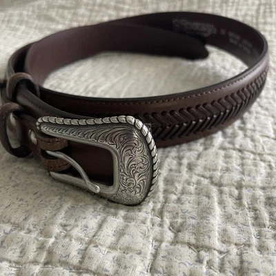 Cinturón Nocona Western Top Hand Ranger para Hombres 36 Cuero Marrón Tejido Vaquero N2476802 Foto 1 de 4