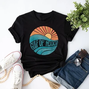 Gulf of Mexico Est 1550 Retro Vintage Beach Simple Summer T-Shirt - Picture 1 of 17