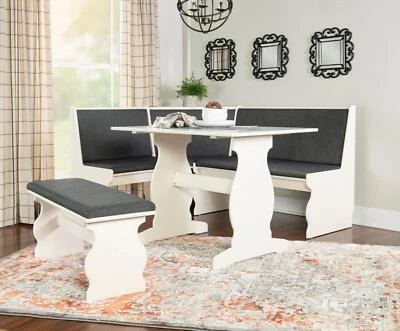 Cozy Corner Dining Breakfast Nook Dining Kitchenette With Table Bench Cushions - Image 1 of 4