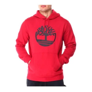Men's Timberland Scarlet/Black Core Logo Pullover Hoodie - Picture 1 of 2