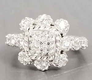 Sterling Silver Judith Ripka Diamonique CZ Ring Size 8 - Picture 1 of 5