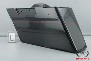 2009 Harley Electra Glide Left Saddlebag Bottom BLACK PEARL / BURGUNDY STRIPES - Picture 1 of 17