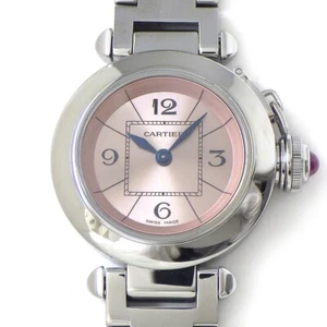 Reloj Cartier Miss Pasha W3140008 esfera rosa rayos de sol acero inoxidable cuarzo - Imagen 1 de 9