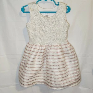 Children's Place Girls Dress White Pink Gold Organza Easter Holiday Size 4 4T - Picture 1 of 3