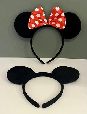 World Book Day Both Mickey and Minnie Mouse Soft Foam Ears on Headbands Twins — 第 1/4 张图片
